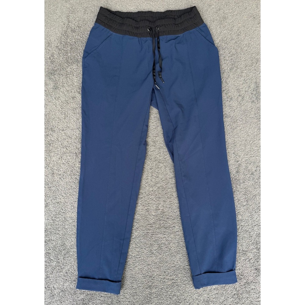 Kyodan Mens Navy Blue Active Outdoor Jogger Pants Black Elastic Waist Size Small
